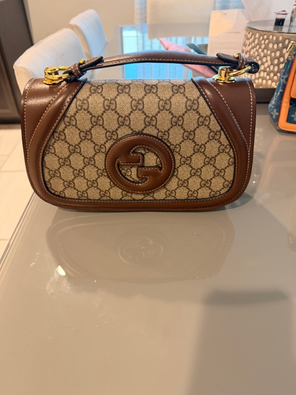 Brown Canvas Top-Handle Bag